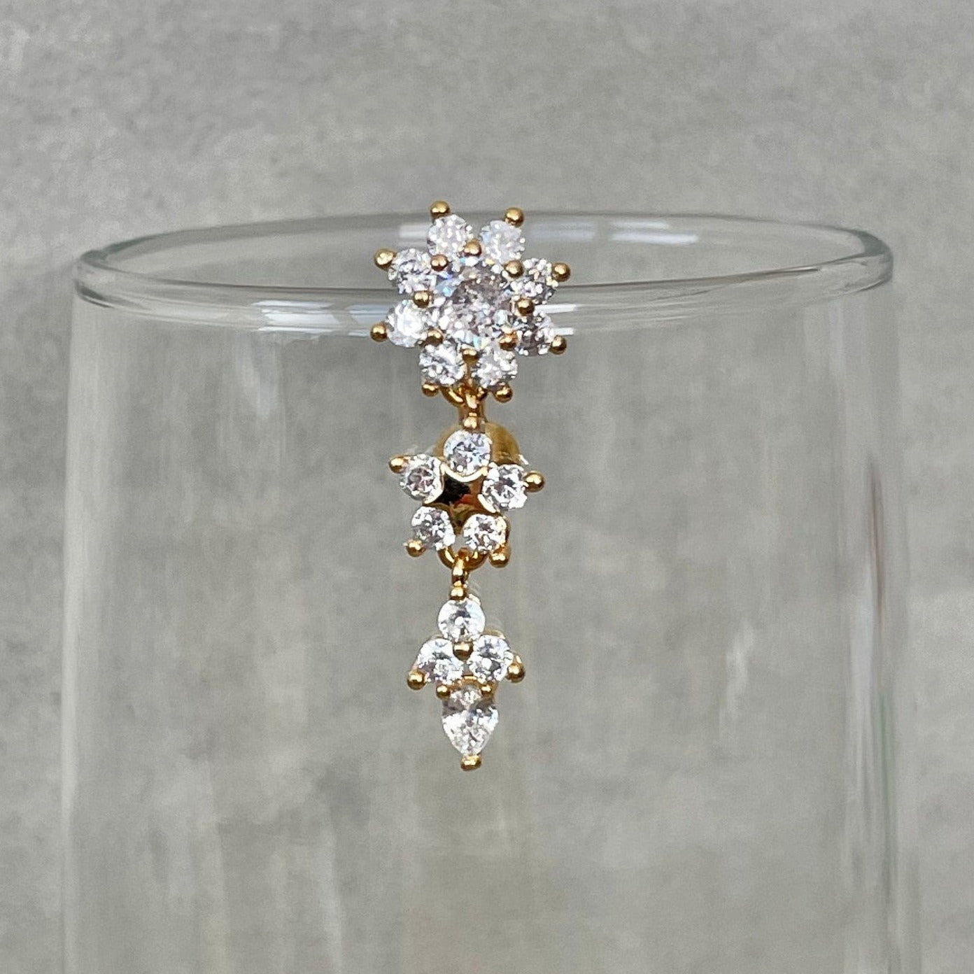 Vesper Bloom Belly Button Ring-Belly Button Rings-Elara Body Jewelry