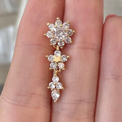 Vesper Bloom Belly Button Ring-Belly Button Rings-Gold-Elara Body Jewelry
