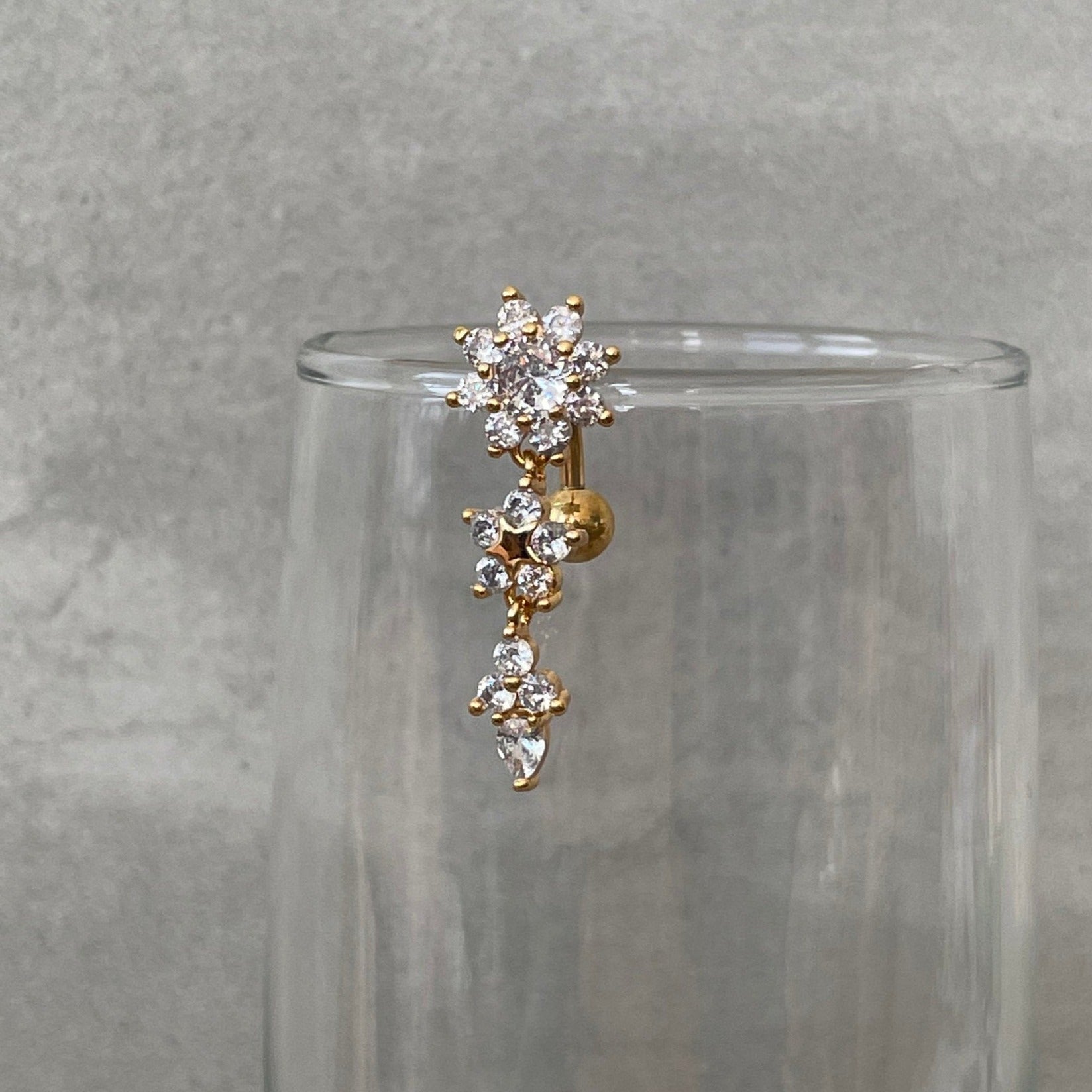 Vesper Bloom Belly Button Ring-Belly Button Rings-Elara Body Jewelry