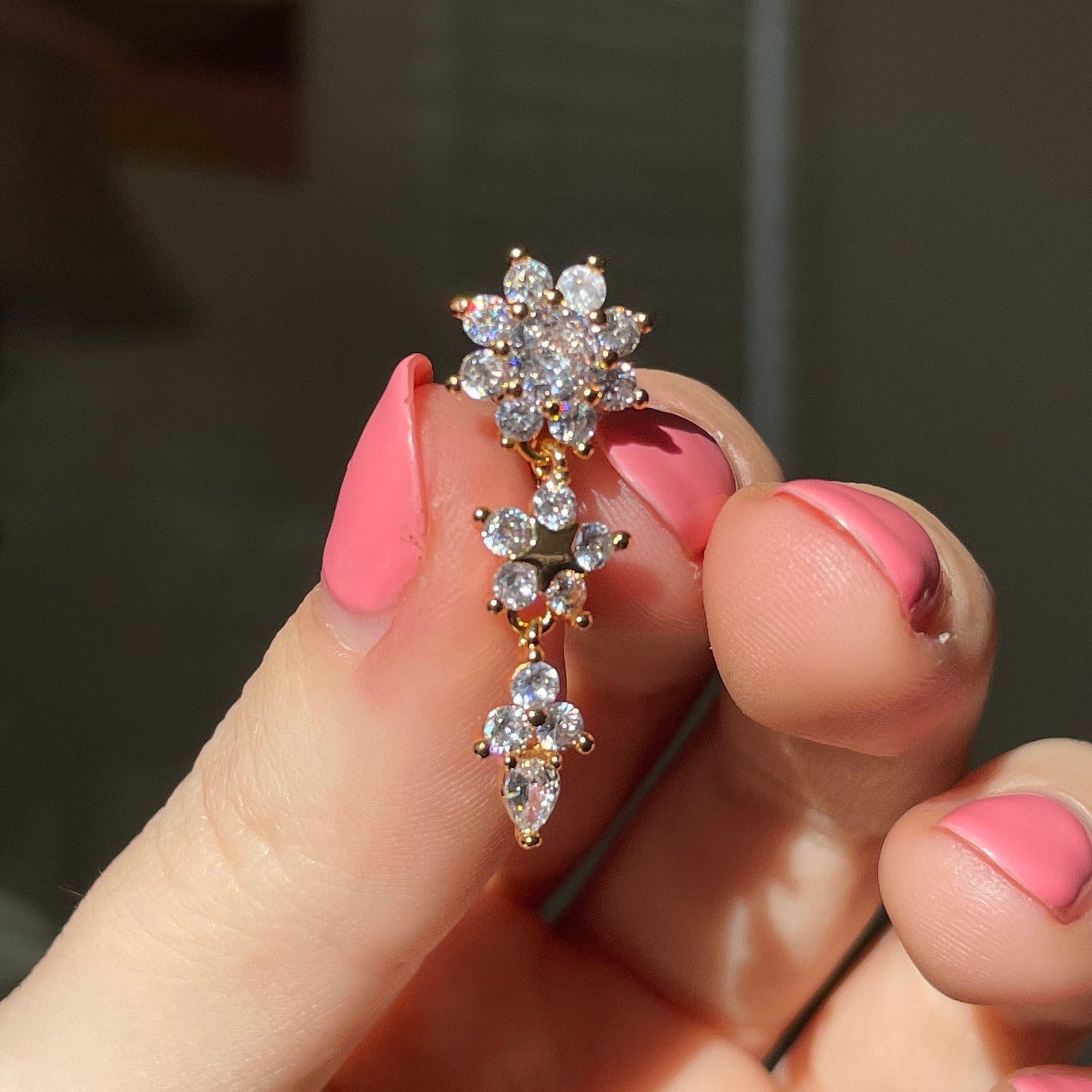 Vesper Bloom Belly Button Ring-Belly Button Rings-Elara Body Jewelry