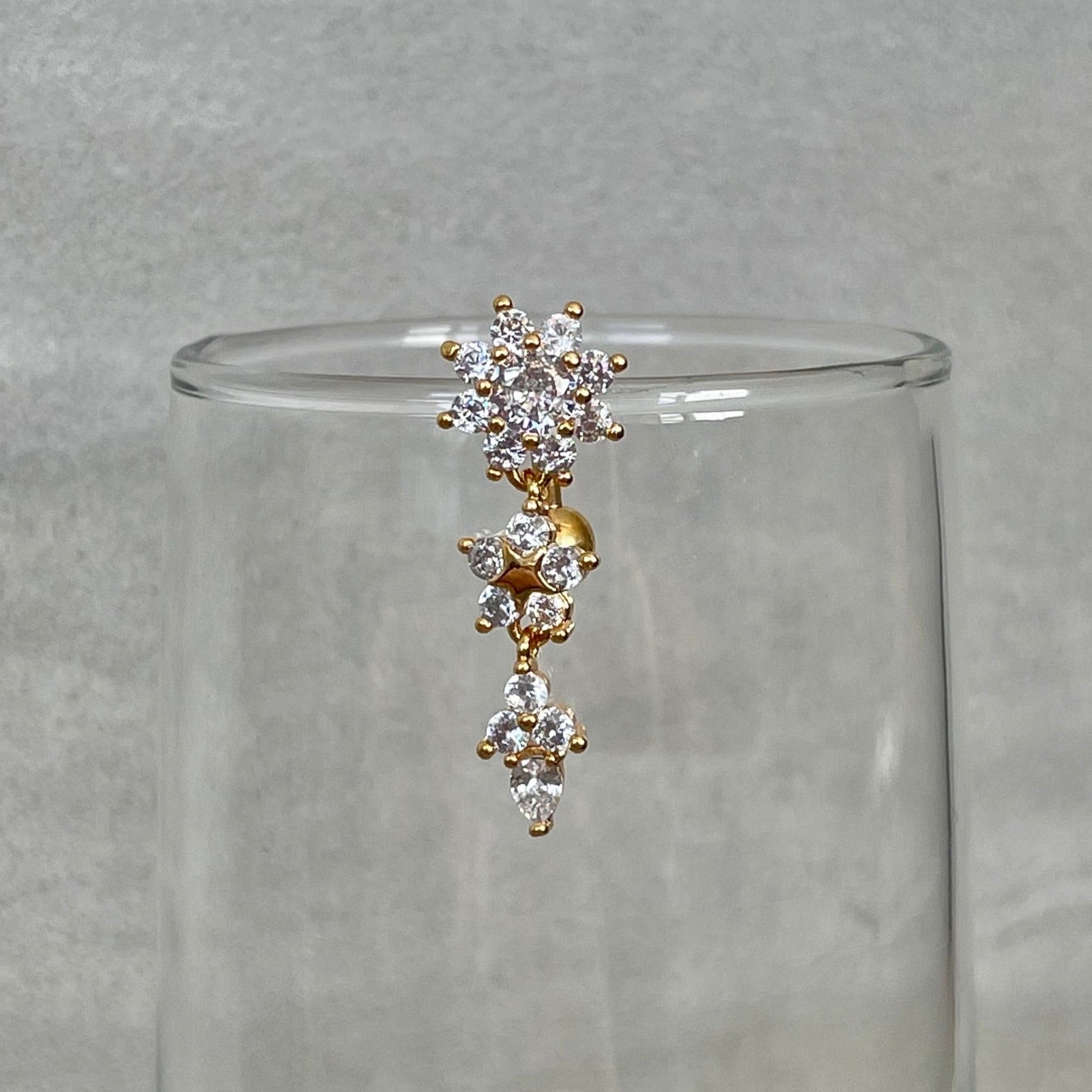 Vesper Bloom Belly Button Ring-Belly Button Rings-Elara Body Jewelry