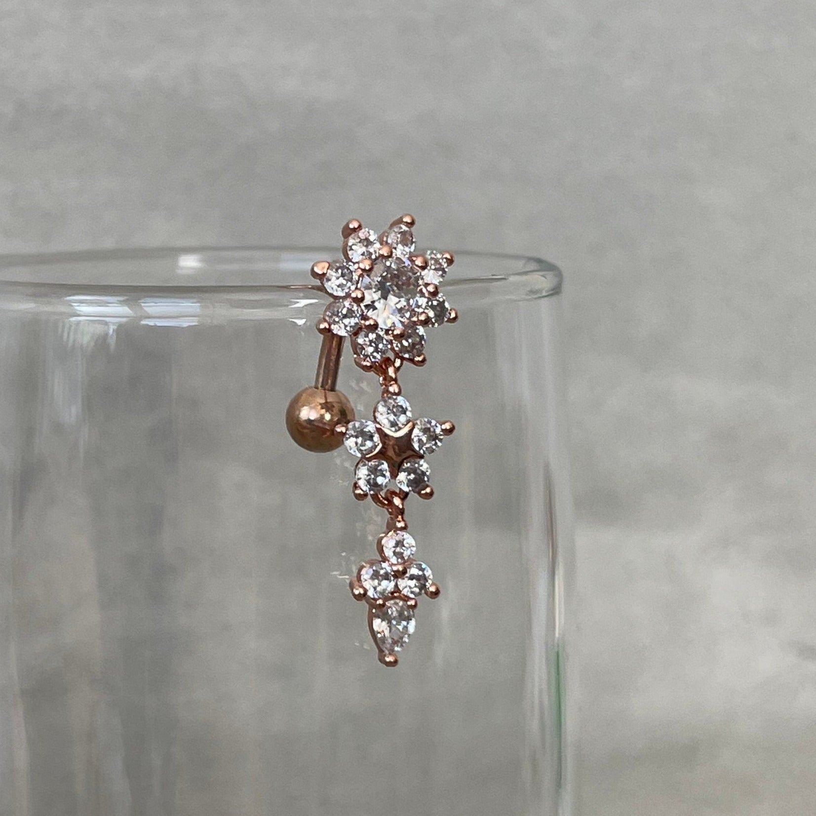 Vesper Bloom Belly Button Ring-Belly Button Rings-Elara Body Jewelry