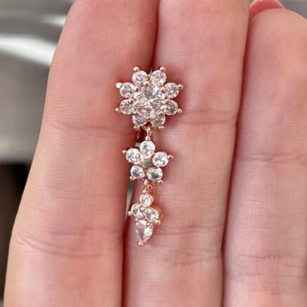 Vesper Bloom Belly Button Ring-Belly Button Rings-Rose gold-Elara Body Jewelry