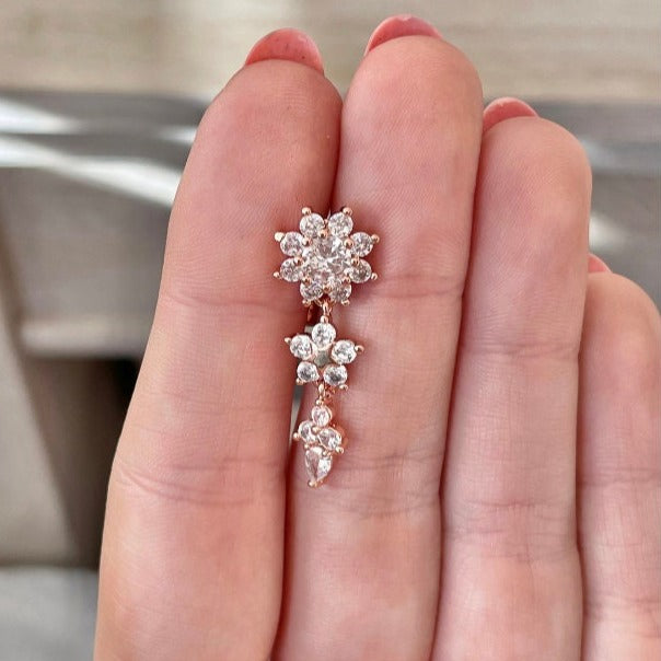 Vesper Bloom Belly Button Ring-Belly Button Rings-Rose gold-Elara Body Jewelry