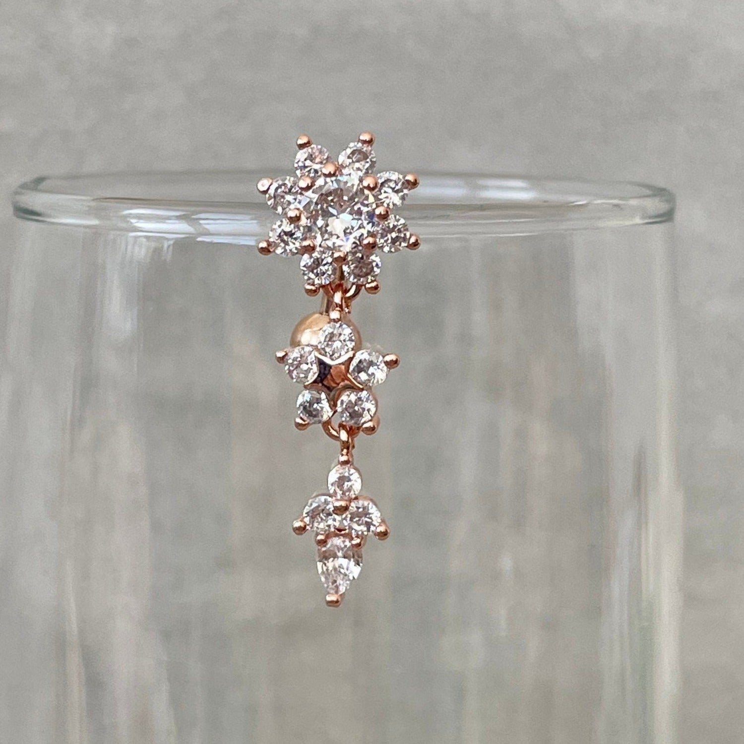 Vesper Bloom Belly Button Ring-Belly Button Rings-Elara Body Jewelry