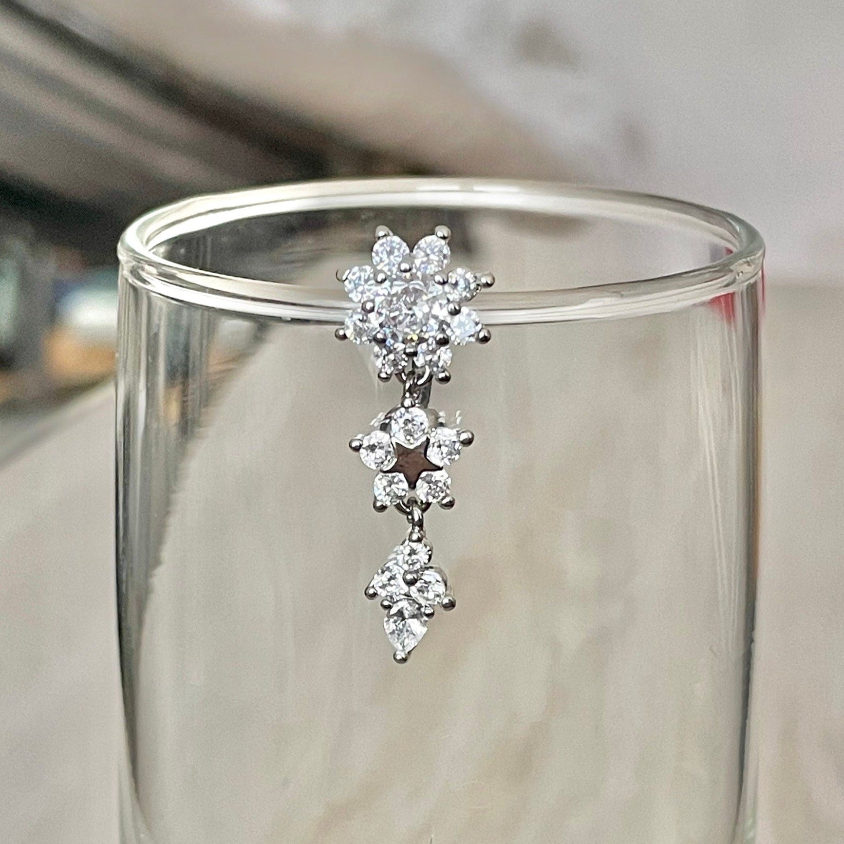 Vesper Bloom Belly Button Ring-Belly Button Rings-Elara Body Jewelry