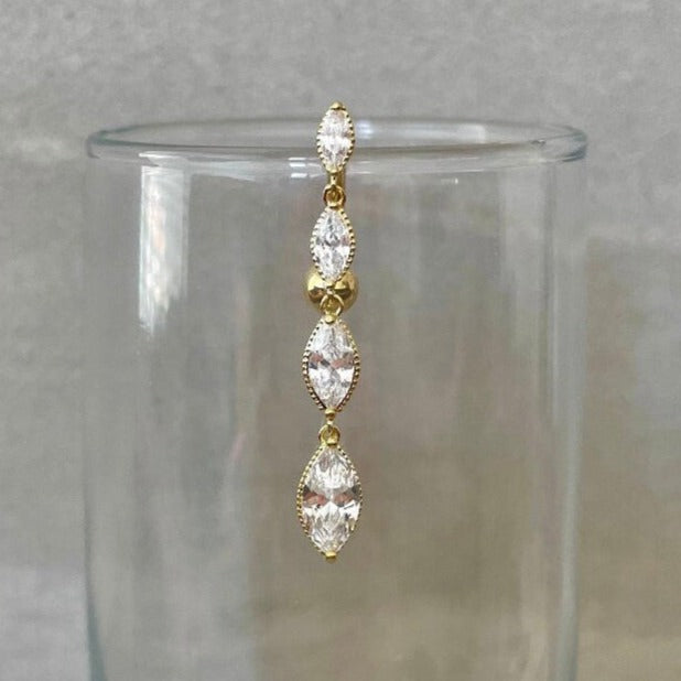 Vespera Cascade Belly Button Ring-Belly Button Rings-Gold-Elara Body Jewelry