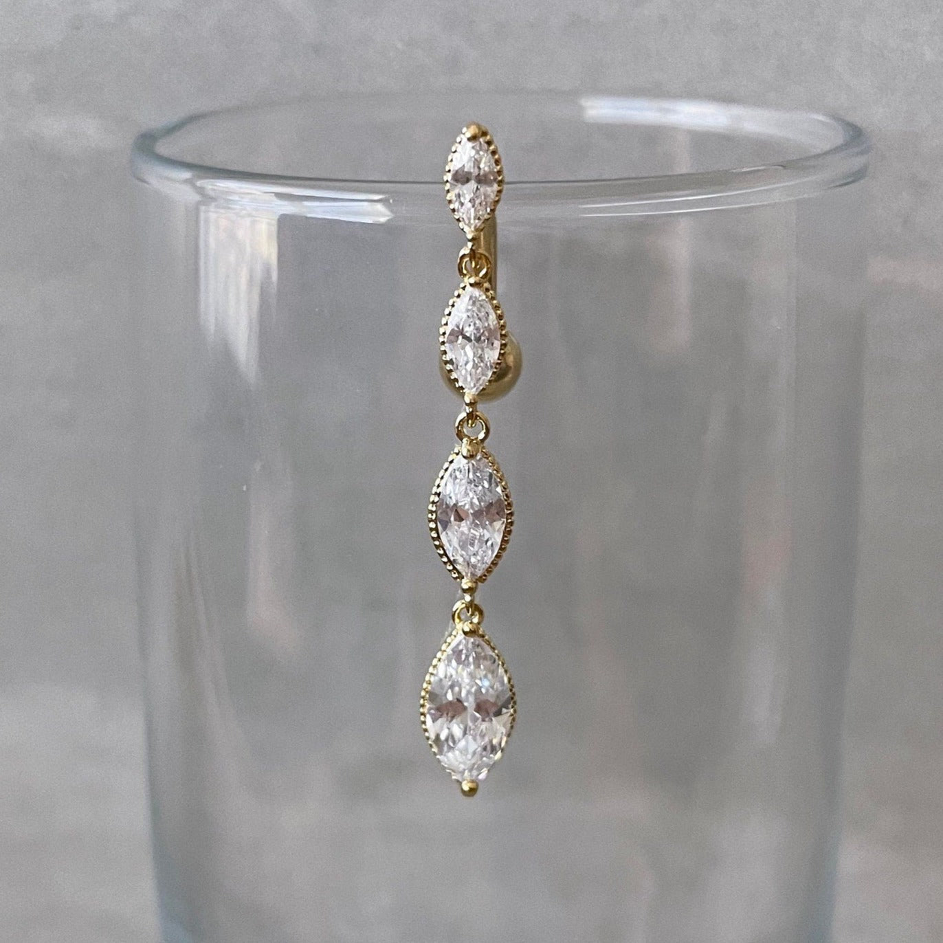 Vespera Cascade Belly Button Ring-Belly Button Rings-Elara Body Jewelry