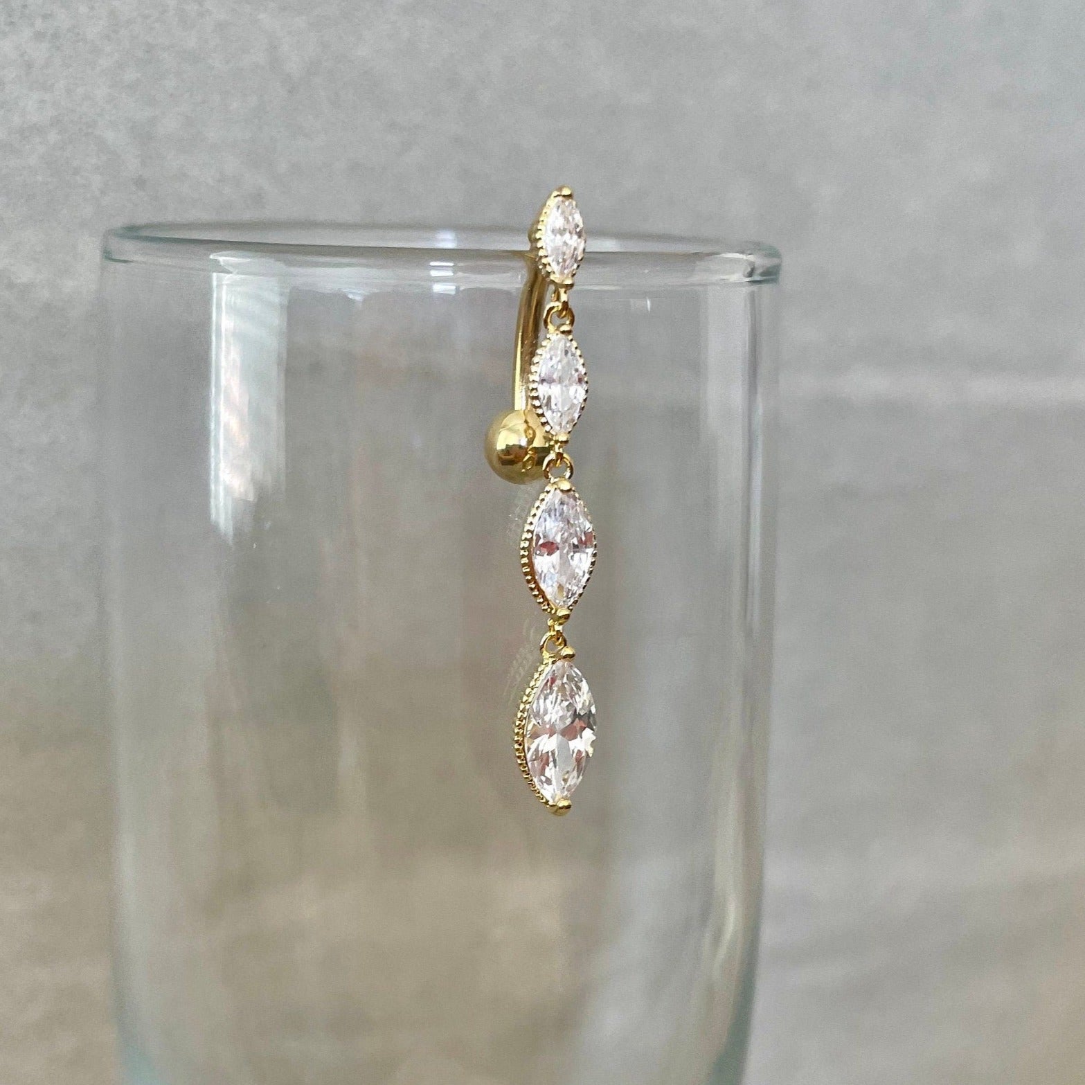 Vespera Cascade Belly Button Ring-Belly Button Rings-Elara Body Jewelry