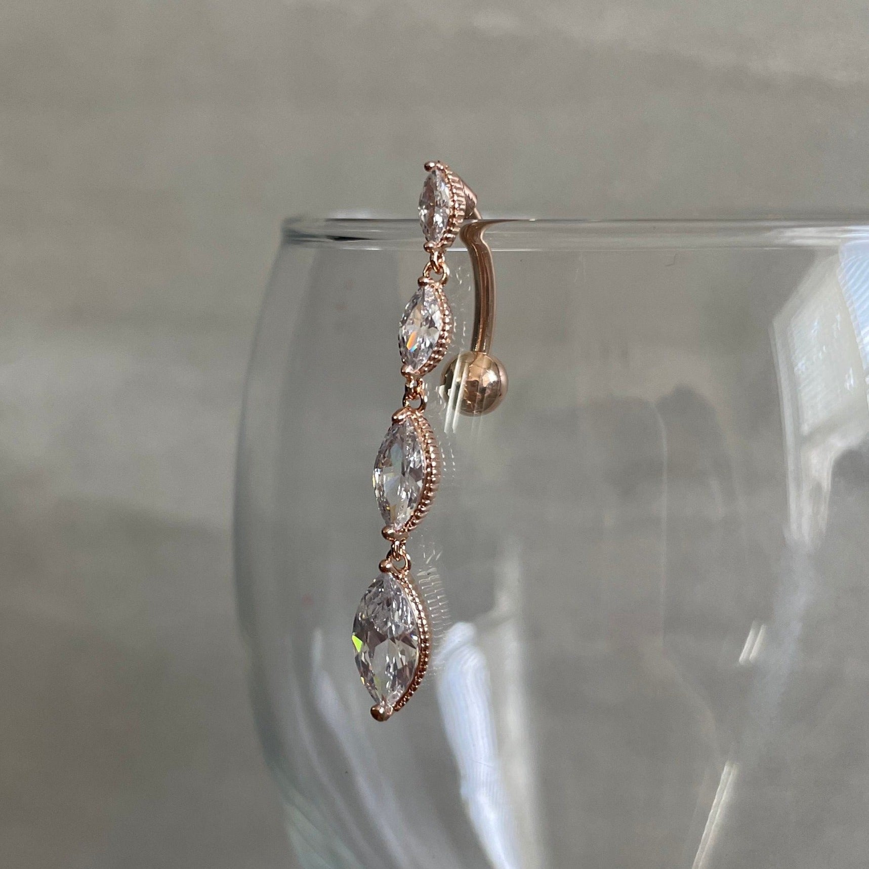 Vespera Cascade Belly Button Ring-Belly Button Rings-Elara Body Jewelry