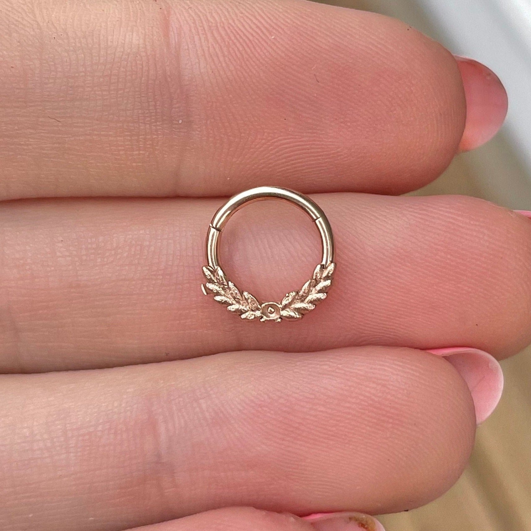Vine of Dreams Septum Ring-Septum Ring-Rose gold-Elara Body Jewelry