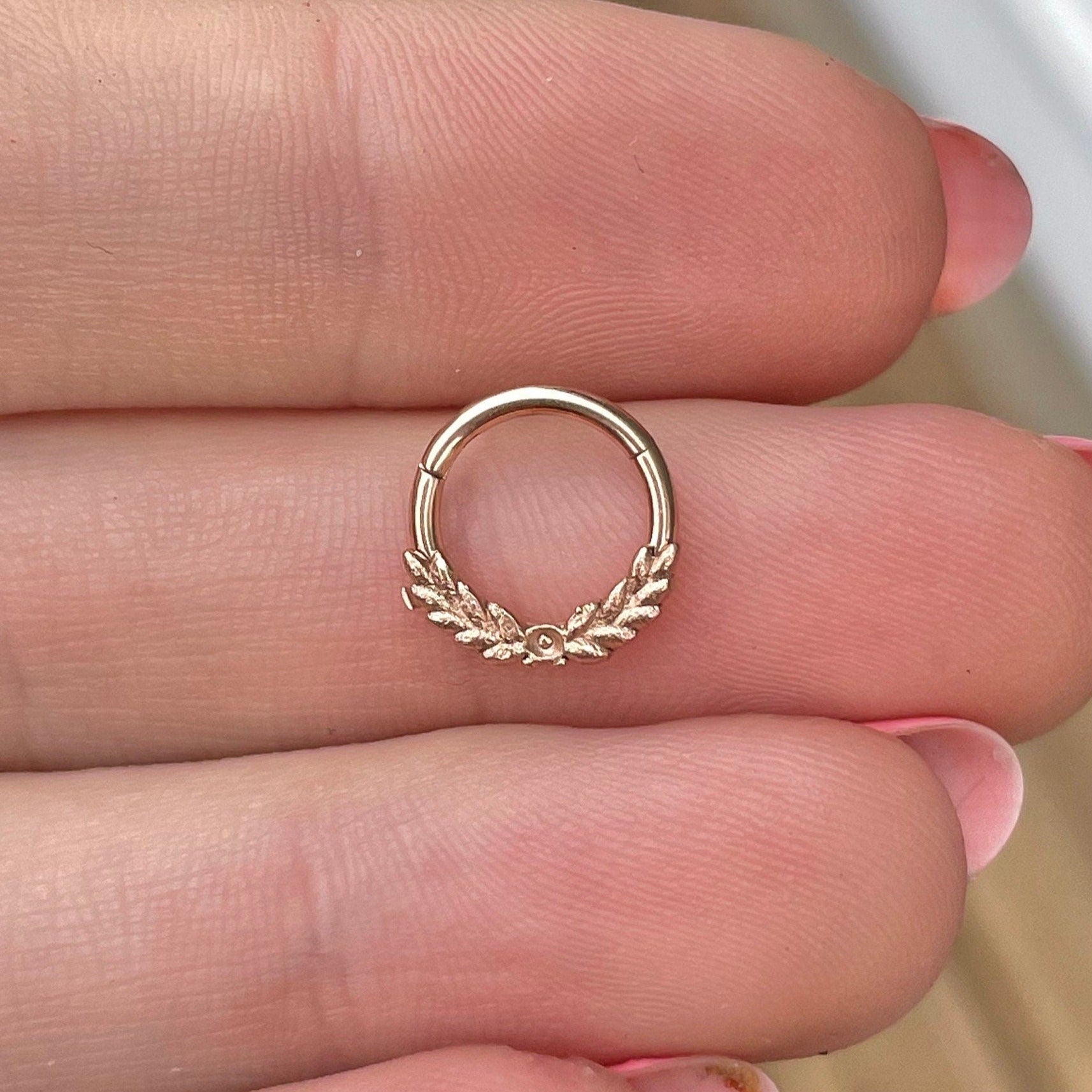 Vine of Dreams Septum Ring-Septum Ring-Rose gold-Elara Body Jewelry