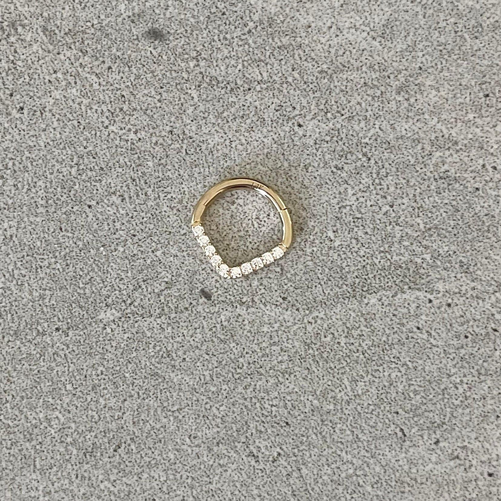 Virellia Septum Ring-Septum Ring-Yellow Gold-6mm Diameter-Elara Body Jewelry