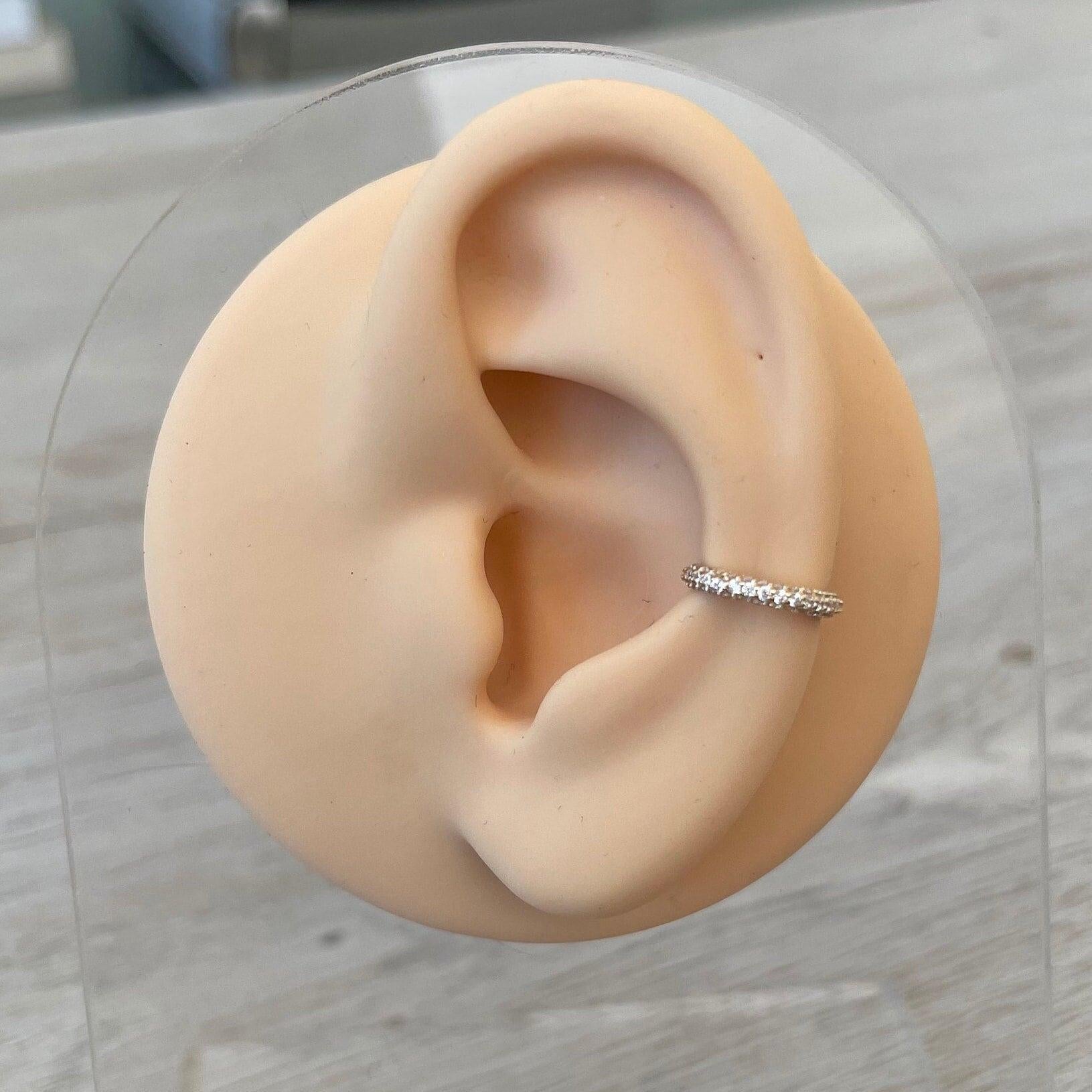 Zephyra Glow Conch Earring-Cartilage Earring-8mm Diameter-Yellow Gold-Elara Body Jewelry