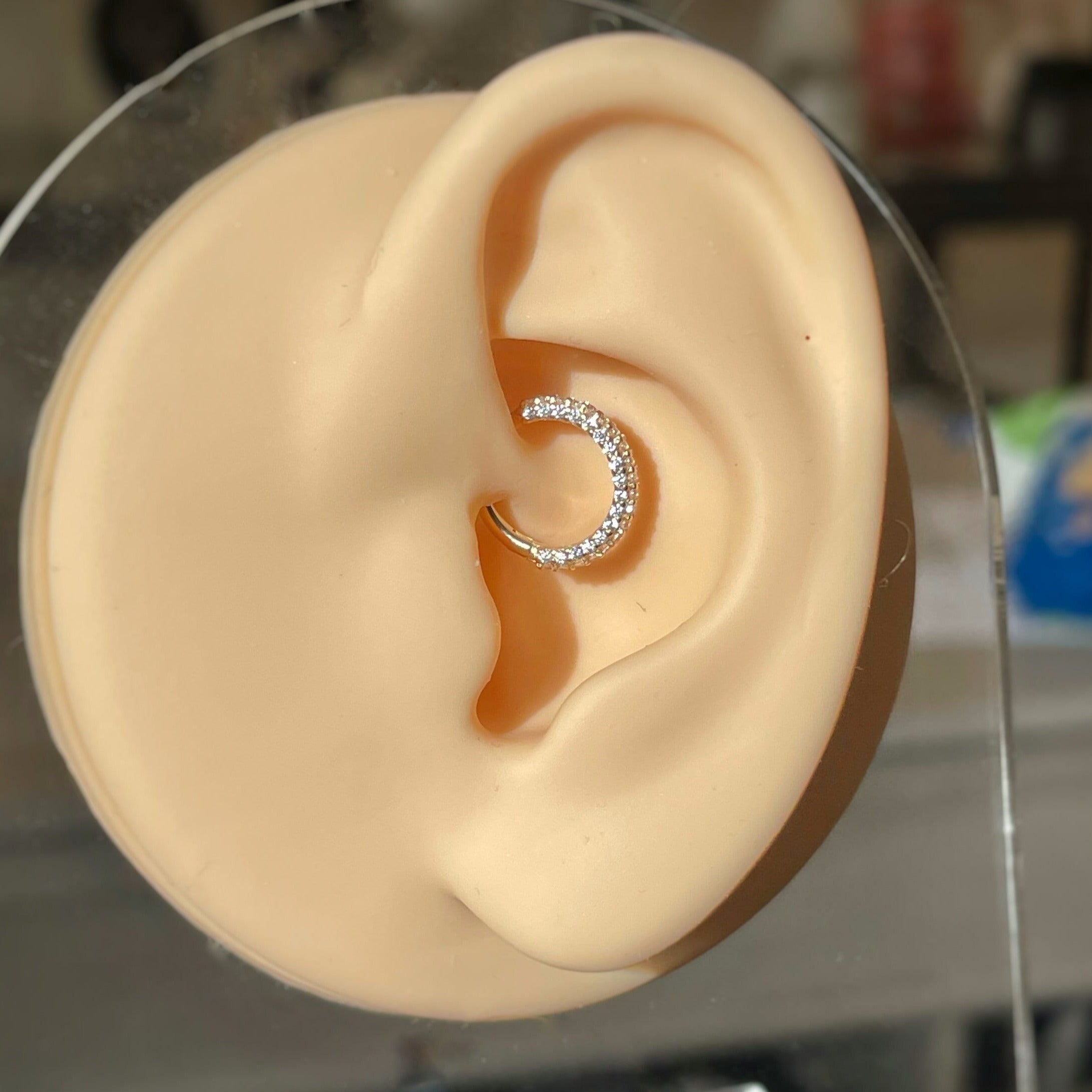 Zephyra Glow Daith Earring-Daith Earring-8mm Diameter-Yellow Gold-Elara Body Jewelry