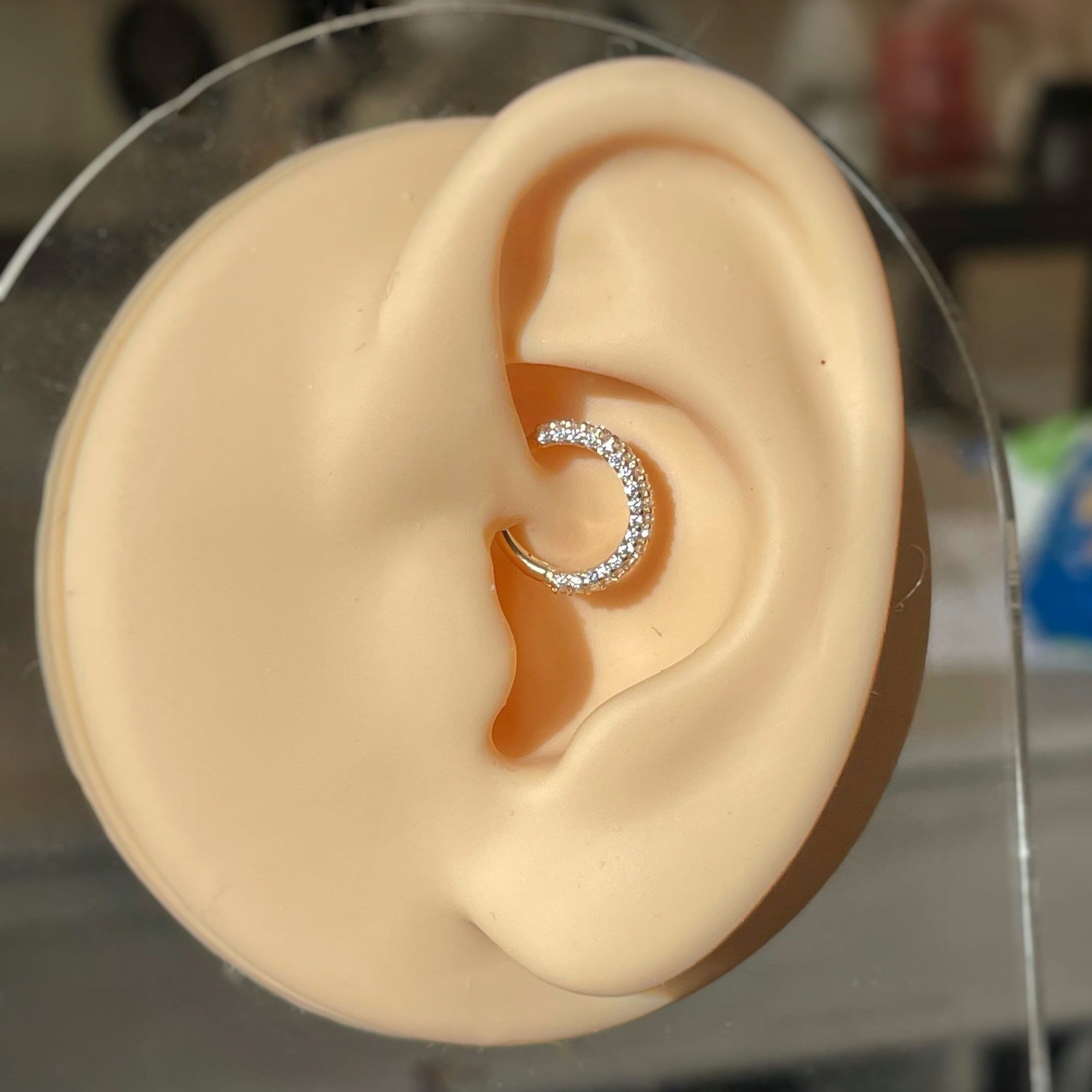 Zephyra Glow Daith Earring-Daith Earring-8mm Diameter-Yellow Gold-Elara Body Jewelry