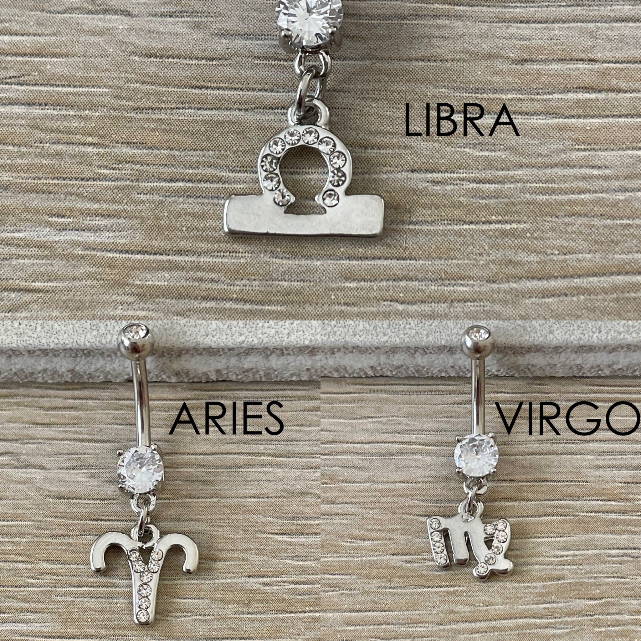 Zodiac Belly Button Ring-Belly Button Rings-Aries-Elara Body Jewelry