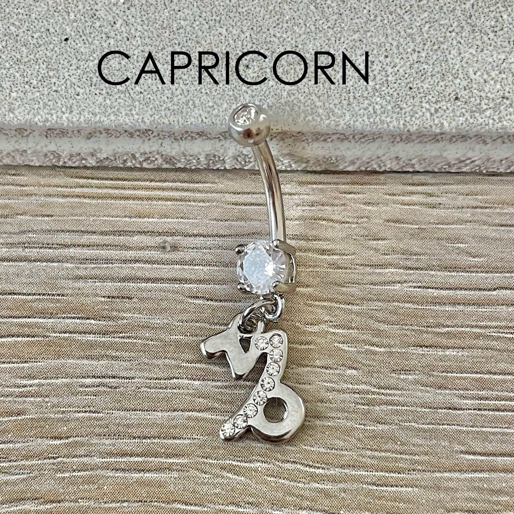 Zodiac Belly Button Ring-Belly Button Rings-Capricorn-Elara Body Jewelry