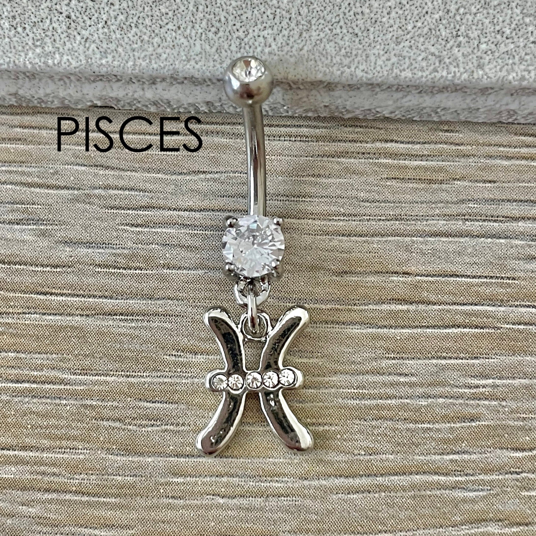 Zodiac Belly Button Ring-Belly Button Rings-Pisces-Elara Body Jewelry