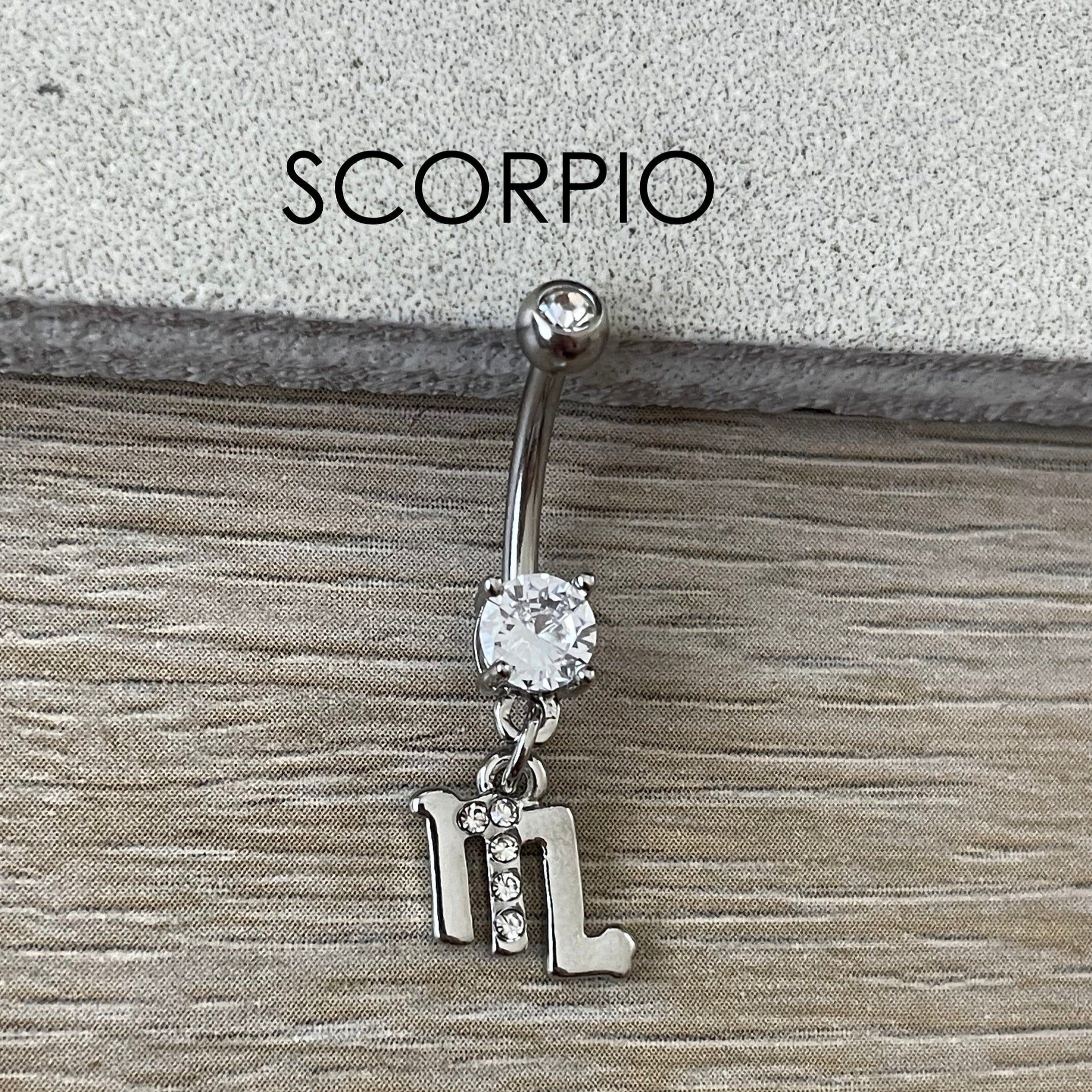 Zodiac Belly Button Ring-Belly Button Rings-Scorpio-Elara Body Jewelry