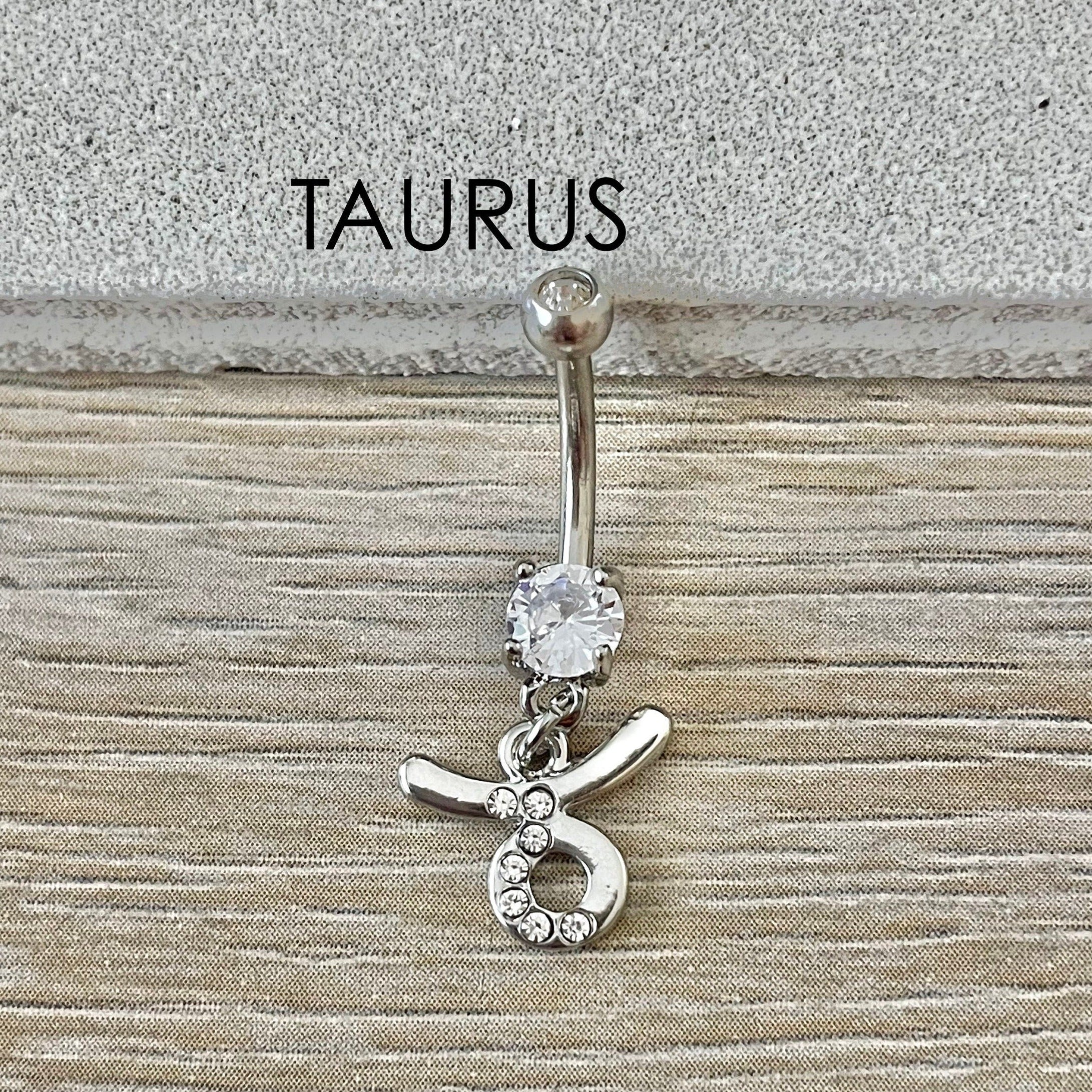 Zodiac Belly Button Ring-Belly Button Rings-Taurus-Elara Body Jewelry