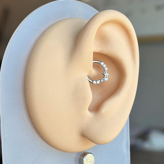 Mini Star CZ Daith Earring