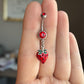 Strawberry Belly Button Ring (14G 10mm, Surgical Steel)