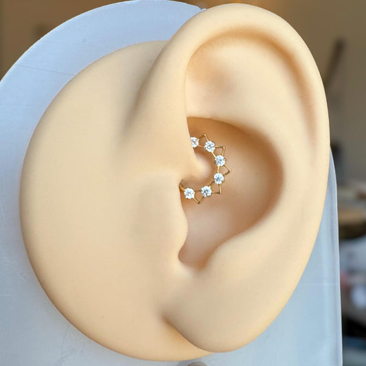 Elegant Sunburst Daith Earring