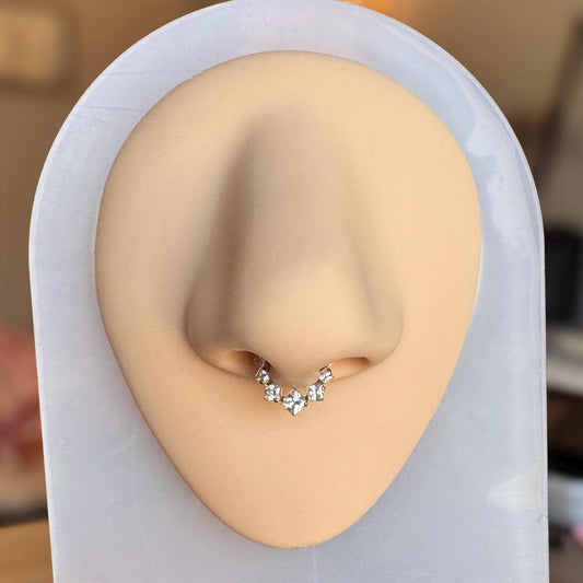 Gold Geometric Septum Ring