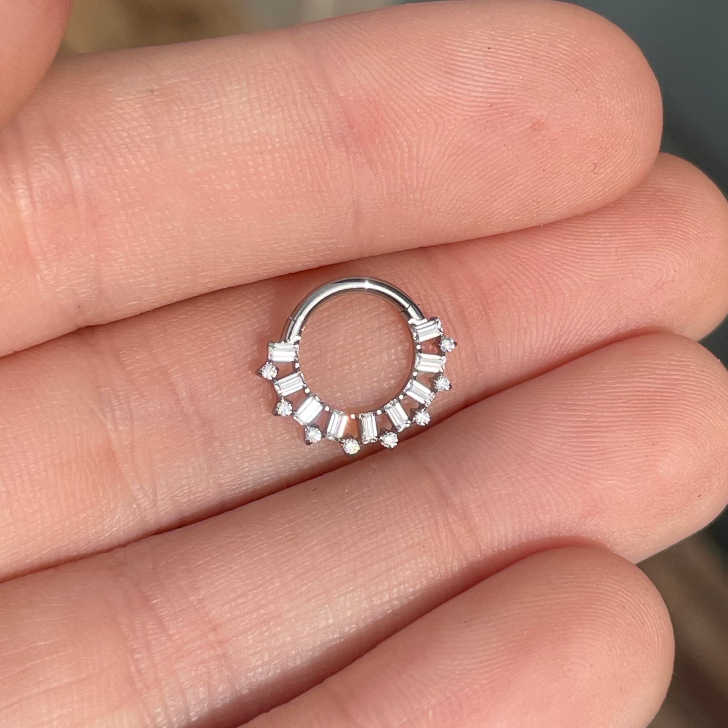 Titanium Gold Daith Earring (16G | 8mm or 10mm | Titanium | Silver or Gold)