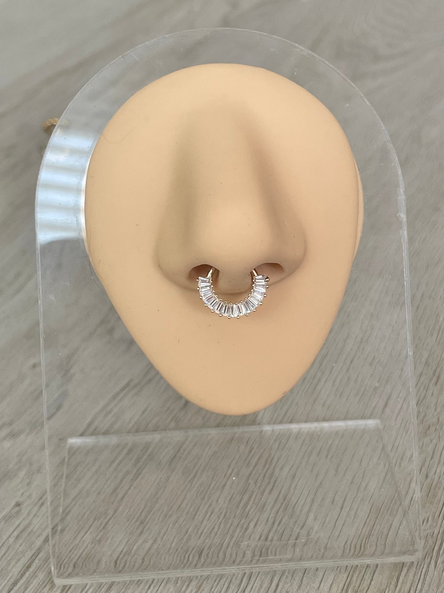 14k Solid Gold Septum Ring (16G, 8mm or 10mm - White or Yellow Gold)
