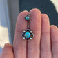 Silver Pink CZ Flower Belly Button Ring (14G | 10mm | Surgical Steel | Blue, Pink, Multicolored, or Clear CZ)