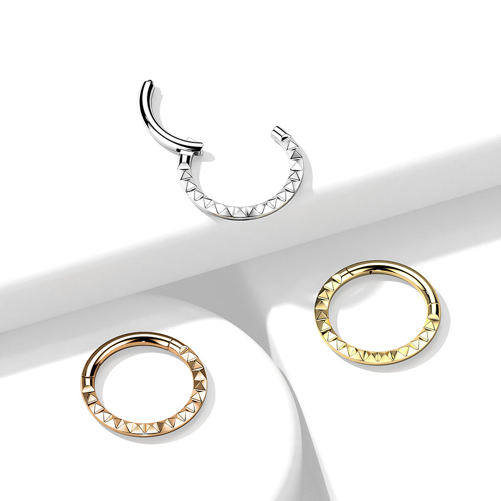 Gold Hammered Daith Earring (16G | 8mm | Titanium | Gold, Silver or Rose Gold)
