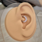 Gold CZ Daith Earring (16G | 8mm or 10mm | Surgical Steel | Gold, Silver w/Multiple Colored CZs)