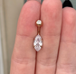 Small Marquise Crystal Belly Button Ring (14G | 10mm | Surgical Steel | Silver, Rose Gold or Gold)