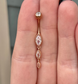 Marquise Crystal Dangly Belly Button Ring (14G | 10mm | Surgical Steel | Silver, Rose Gold or Gold)