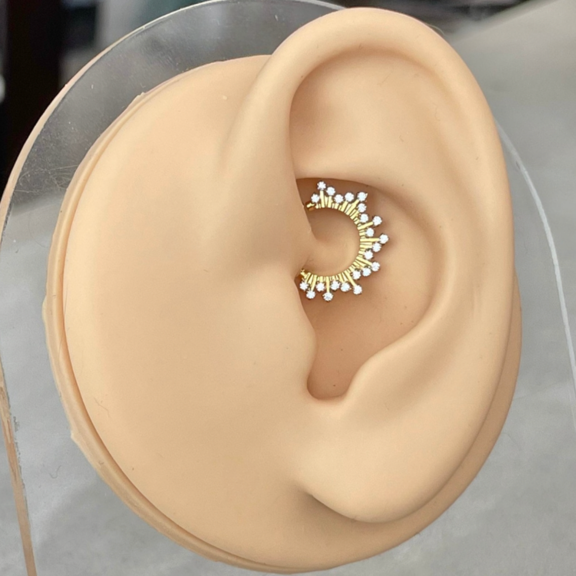 Gold Sunburst Daith Earring (16G | 8mm or 10mm | Surgical Steel | Gold or Silver)