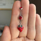 Strawberry Belly Button Ring (14G 10mm, Surgical Steel)