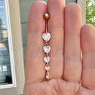 Amorea Drop Belly Button Ring-Belly Button Rings-Elara Body Jewelry