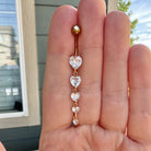 Amorea Drop Belly Button Ring-Belly Button Rings-Elara Body Jewelry