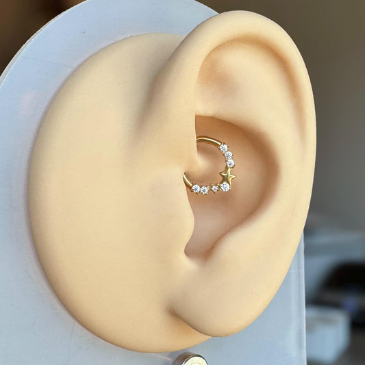 Mini Star CZ Daith Earring