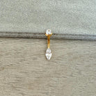 Belle Pointe Belly Button Ring-Belly Button Rings-Gold-Elara Body Jewelry