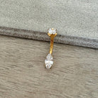 Belle Pointe Belly Button Ring-Belly Button Rings-Elara Body Jewelry