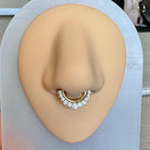 Crystal Fan Non-Piercing Septum Ring-Septum Ring-Elara Body Jewelry