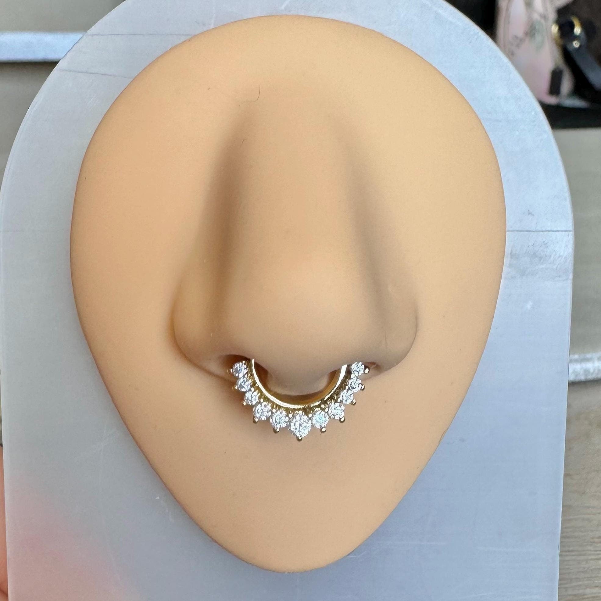 Crystal Fan Non-Piercing Septum Ring-Septum Ring-Elara Body Jewelry