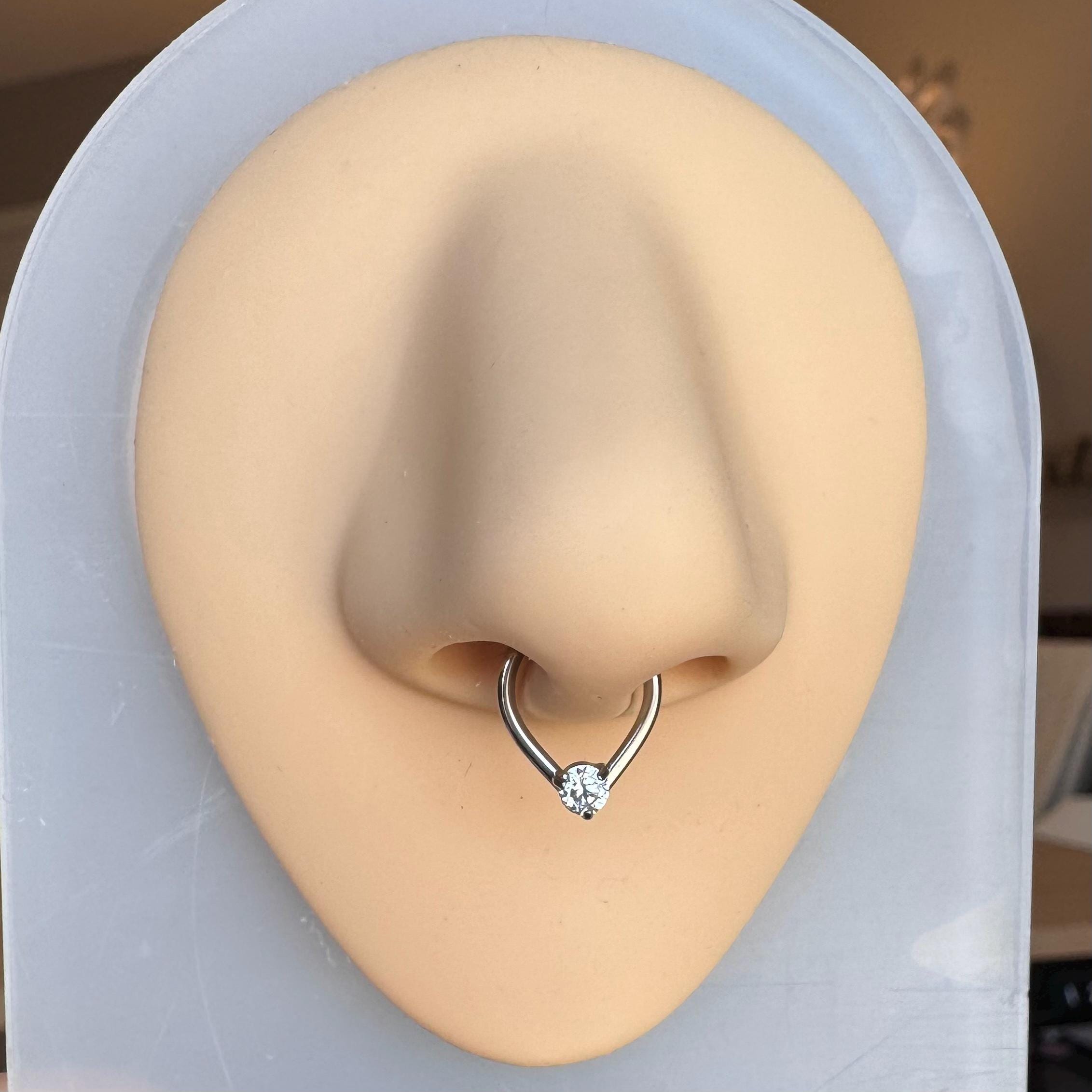 Crystal Tear Septum Ring-Septum Ring-Elara Body Jewelry