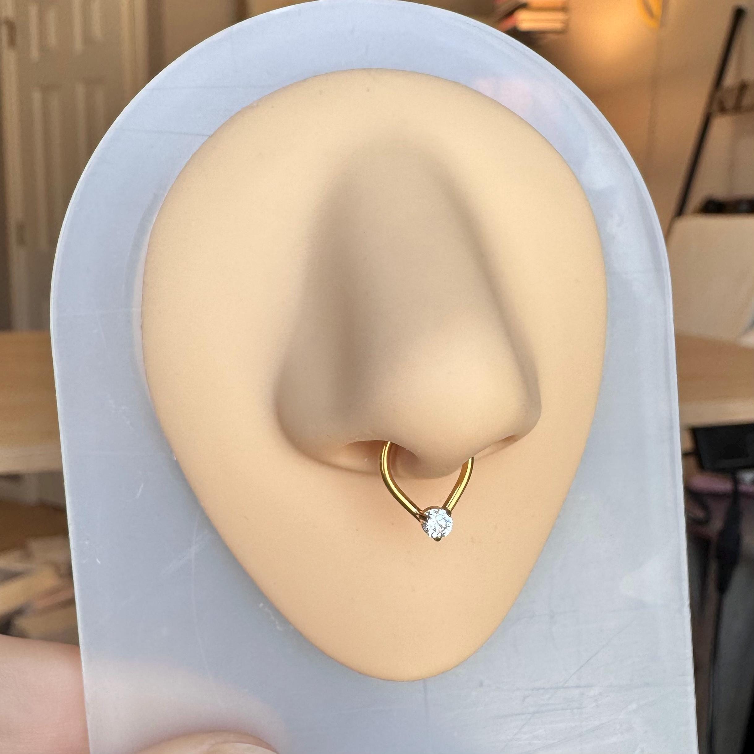 Crystal Tear Septum Ring-Septum Ring-Elara Body Jewelry