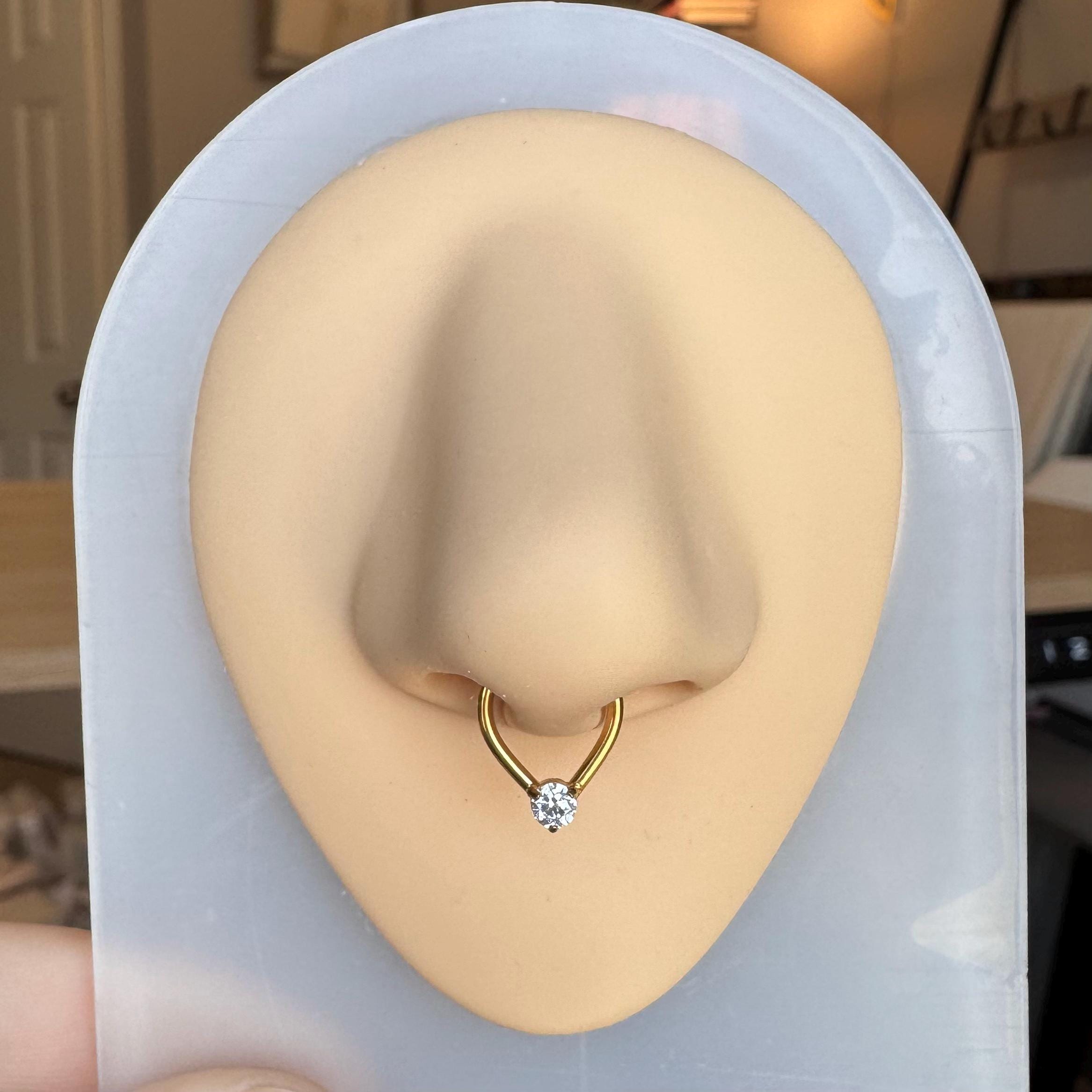 Crystal Tear Septum Ring-Septum Ring-Elara Body Jewelry