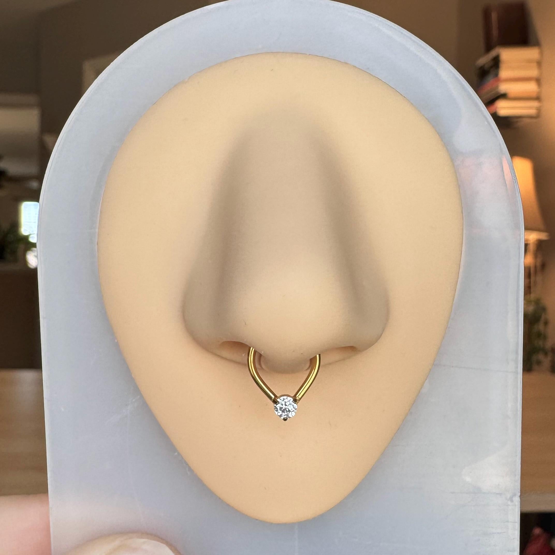 Crystal Tear Septum Ring-Septum Ring-Elara Body Jewelry