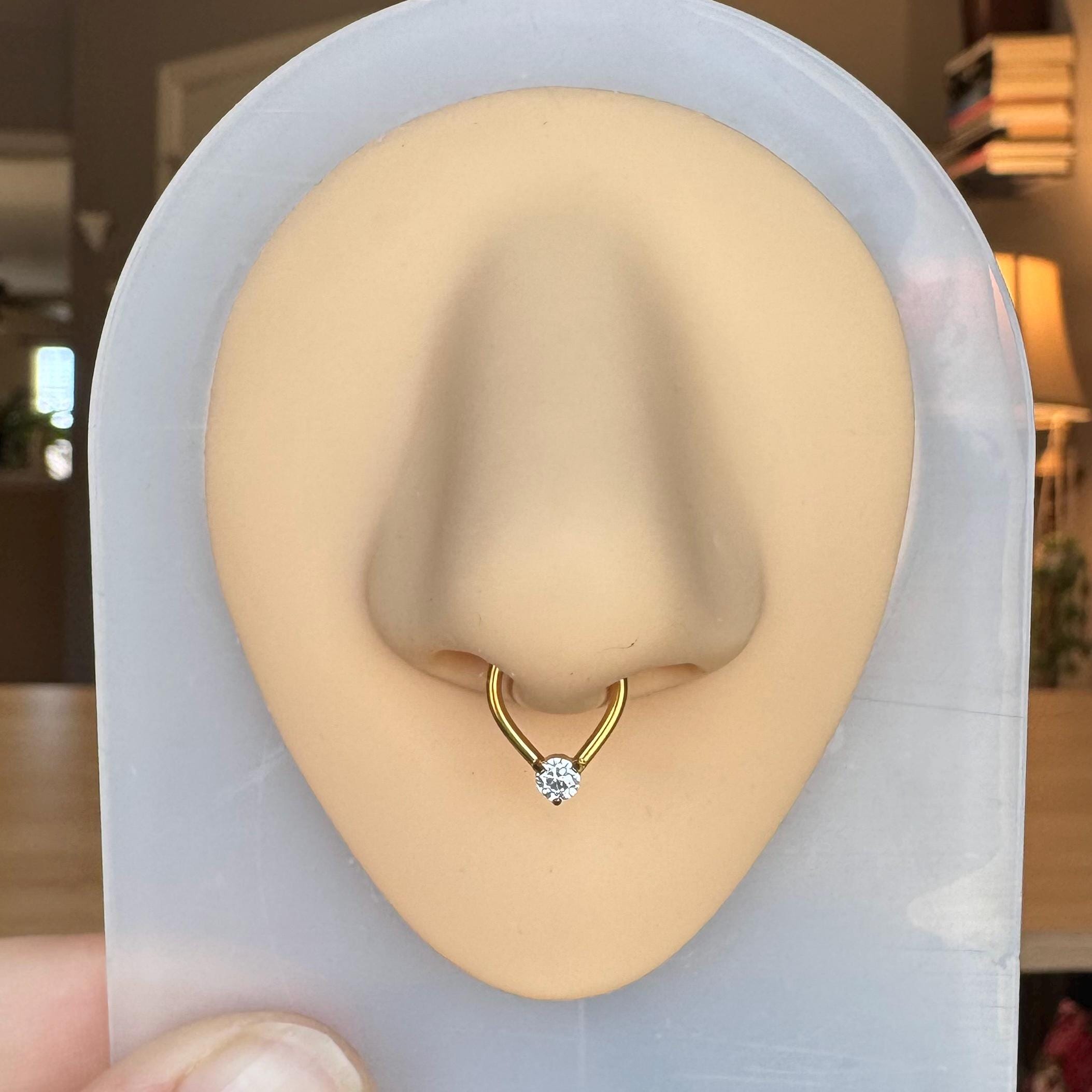 Crystal Tear Septum Ring-Septum Ring-Elara Body Jewelry